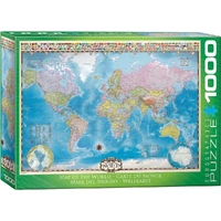 Puzzle - Eurographics - Map Of The World W/Flags 1000P