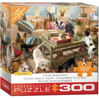 Puzzle - Eurographics - Living Room Pups 300 XL Size Pieces