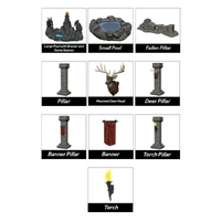 WizKids Miniatures Fantasy Terrain Painted Pools & Pillars (Set 1)
