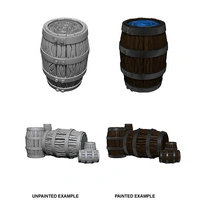 WizKids Deep Cuts Unpainted Miniatures Barrel & Pile of Barrels