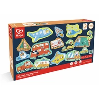 Hape - Puzzles: Wheels & Wonders Puzzle
