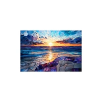 Trippy Puzzles - 300 Pce Stained Glass Wood Jigsaw Sapphire Sunset