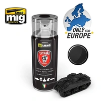 Ammo by MIG - Titans Hobby - Aerosol Spray - Black Matt Primer 400ml