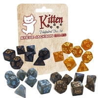 Kitten Polyhedral Dice Set Brown