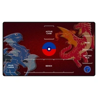 GamerMats: Red and Blue Dragon with Pokemon Compatible Zones - Playmat