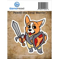 GamerMats: Pemmi the Corgi Warrior - Sticker