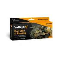 Vallejo - Model Colour - Rust; Stain & Streaking By Scratchmod Effects 8 Colour Set