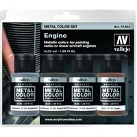 Vallejo - Metal Colour - Engine 4 Colour Acrylic Paint Set
