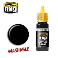 Ammo by MIG - Acrylic Color - Washable - Black 17ml