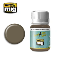 Ammo by MIG -  Panel Line Wash - Shadow for Desert Brown 35ml