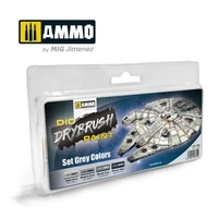 Ammo by MIG - Drybrush - Grey Colors Set