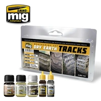 Ammo by MIG -  Weathering - Dry Earth Tracks Weathering - Set