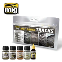 Ammo by MIG -  Weathering - Wet Earth Tracks Weathering - Set