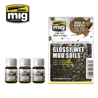 Ammo by MIG -  Weathering - Glossy Wet Mud Soils Set