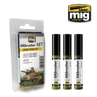 Ammo by MIG -  Oilbrushers - Green Tones Set