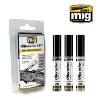 Ammo by MIG -  Oilbrushers - Bare Metal Colors Set
