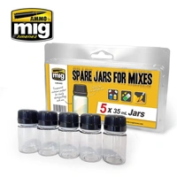 Ammo by MIG -  Accessories - Spare Big Jars for Mixes (5 x 35mL jars)