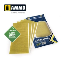 Ammo by MIG -  Accessories - Masking Sheets 1mm Grid (x5 sheets; 290mm x 145mm; adhesive)