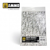 Ammo by MIG -  Dioramas - Marble - White Marble - Square Die Cut Marble Tiles 2pc