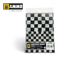 Ammo by MIG -  Dioramas - Marble - Checkered Marble - Square Die Cut Marble Tiles 2pc