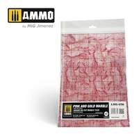 Ammo by MIG -  Dioramas - Marble - Pink and Gold Marble - Square Die Cut Marble Tiles 2pc