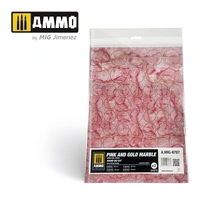 Ammo by MIG -  Dioramas - Marble - Pink and Gold Marble - Round Die Cut Marble Bases 2pc