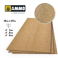 Ammo by MIG - Create Cork - Fine Grain Mix (1Mm; 2Mm And 3Mm) – 1 Pc. Each Size