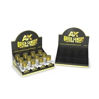 AK Interactive - Basics  - Quick Cement Extra Thin  Rack / Expositor 40ml