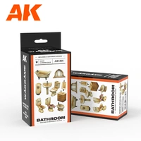 AK Interactive - Resins - Wargame Resin Scenery  - Bathroom Set Wargame (Resin 30-35mm)