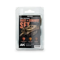 Ak Interactive - Pigments  - Rust & Exhaust Set - Liquid Pigment