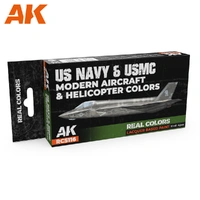 AK Interactive - Real Colours -Us Navy&Usmc Modern Aircraft&Helicopter Colors Set