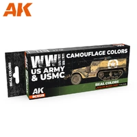 AK Interactive - Real Colours -Wwii Us Army & Usmc Camouflage Colors Set