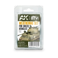 Ak Interactive - Weathering Sets  - Green Vehicles Weathering Set