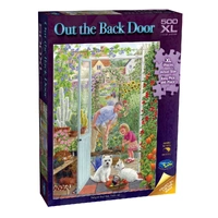 Puzzle - Holdson - Out the Back Door - Veggie Garden Yorkies - 500pc XL