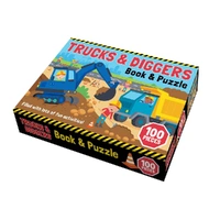 Trucks & Diggers Book & Puzzle