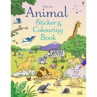 Animal Sticker & Coloring Book