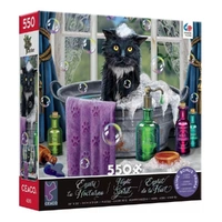 Puzzle - Night Spirit Kitten Bath 550Pc