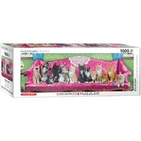 Puzzle - Kitty Cat Couch Panoramic 1000