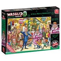 Jumbo - Wasgij Christmas # 21, A Very Merry Makeover 2 x 1000pc Puzzles