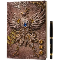 3D Faux-Leather Notebook - Journal - Pink Phoenix